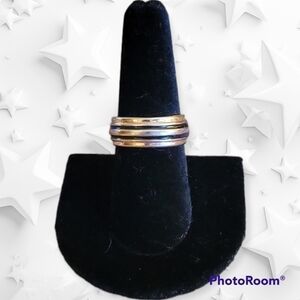 3/$30 Metal Silver and Black Unisex Ring Band